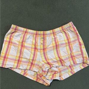 Gap Body Pink and Yellow P laid Cotton Shorts